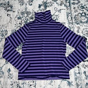 Purple Striped Turtleneck